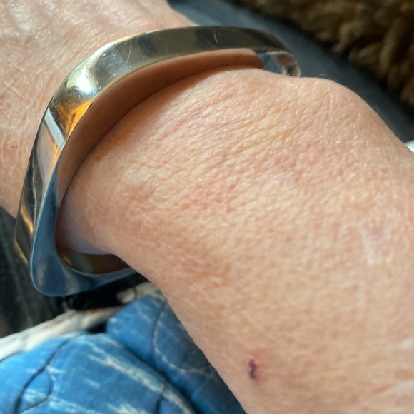Rectangle Sterling Silver 925  bangle  marked MexicoTD 54 also marked - Picture 5 of 11